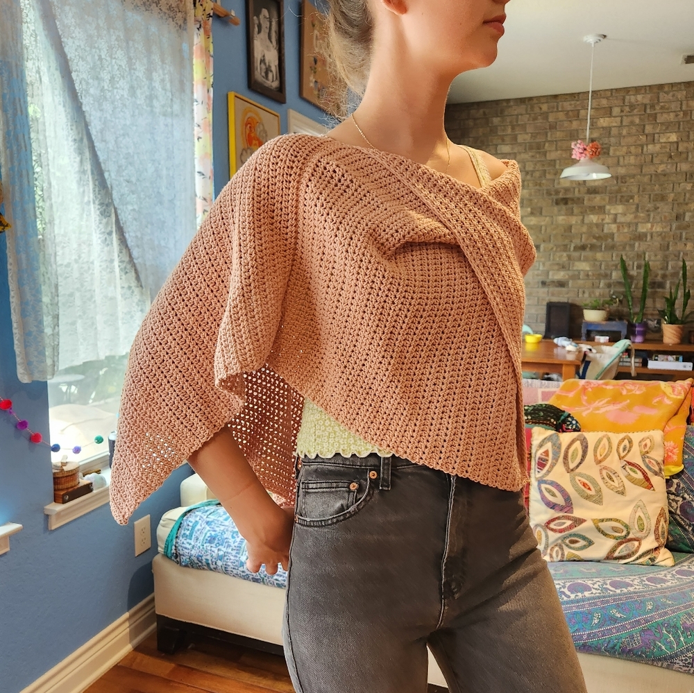 Hand made knit shawl